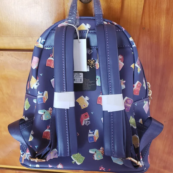Loungefly Navy Disney Storybook Stack Mini Backpack - Picture 3 of 6